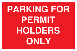 PV10252: PARKING FOR PERMIT HOLDERS ONLY