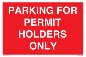 PV10252: PARKING FOR PERMIT HOLDERS ONLY