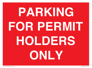 PV10252: PARKING FOR PERMIT HOLDERS ONLY