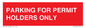 PV10252: PARKING FOR PERMIT HOLDERS ONLY