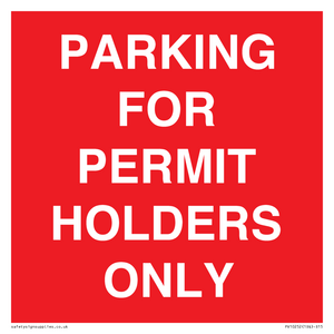 PV10252: PARKING FOR PERMIT HOLDERS ONLY