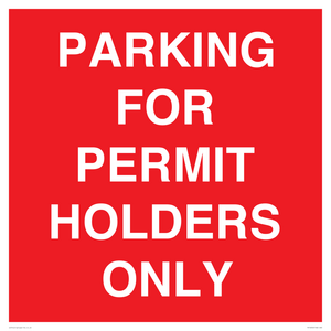 PV10252: PARKING FOR PERMIT HOLDERS ONLY