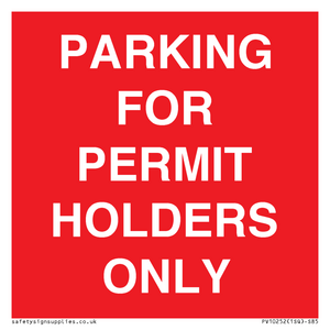 PV10252: PARKING FOR PERMIT HOLDERS ONLY