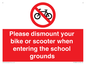 PV10282: Please dismount your bike or scooter when entering the school grounds