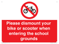 PV10282: Please dismount your bike or scooter when entering the school grounds