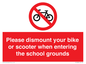 PV10282: Please dismount your bike or scooter when entering the school grounds