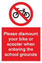 PV10282: Please dismount your bike or scooter when entering the school grounds