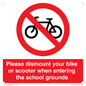 PV10282: Please dismount your bike or scooter when entering the school grounds