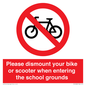 PV10282: Please dismount your bike or scooter when entering the school grounds