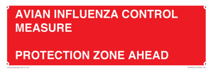 PV10372: AVIAN INFLUENZA CONTROL MEASURE PROTECTION ZONE AHEAD