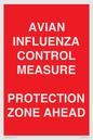 PV10372: AVIAN INFLUENZA CONTROL MEASURE PROTECTION ZONE AHEAD