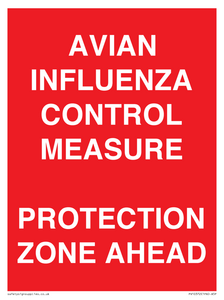 PV10372: AVIAN INFLUENZA CONTROL MEASURE PROTECTION ZONE AHEAD