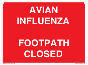PV10374: AVIAN INFLUENZA FOOTPATH CLOSED