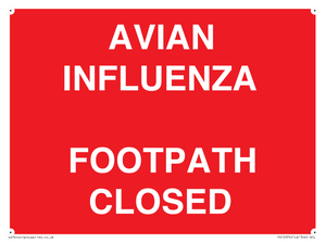 PV10374: AVIAN INFLUENZA FOOTPATH CLOSED