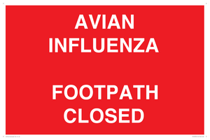 PV10374: AVIAN INFLUENZA FOOTPATH CLOSED