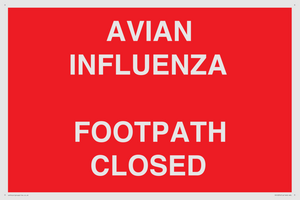 PV10374: AVIAN INFLUENZA FOOTPATH CLOSED