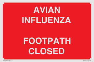 PV10374: AVIAN INFLUENZA FOOTPATH CLOSED