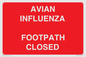 PV10374: AVIAN INFLUENZA FOOTPATH CLOSED