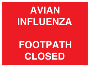 PV10374: AVIAN INFLUENZA FOOTPATH CLOSED