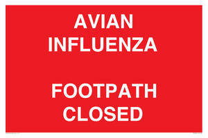PV10374: AVIAN INFLUENZA FOOTPATH CLOSED