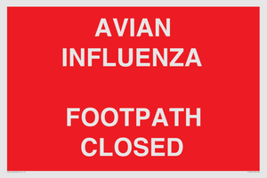 PV10374: AVIAN INFLUENZA FOOTPATH CLOSED