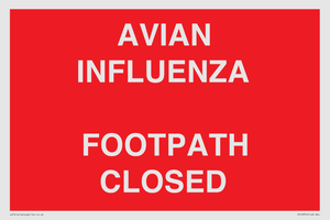 PV10374: AVIAN INFLUENZA FOOTPATH CLOSED