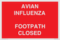 PV10374: AVIAN INFLUENZA FOOTPATH CLOSED