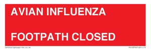 PV10374: AVIAN INFLUENZA FOOTPATH CLOSED
