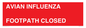 PV10374: AVIAN INFLUENZA FOOTPATH CLOSED
