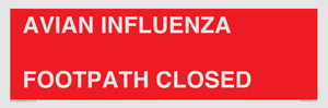 PV10374: AVIAN INFLUENZA FOOTPATH CLOSED