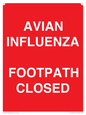 PV10374: AVIAN INFLUENZA FOOTPATH CLOSED