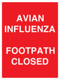 PV10374: AVIAN INFLUENZA FOOTPATH CLOSED