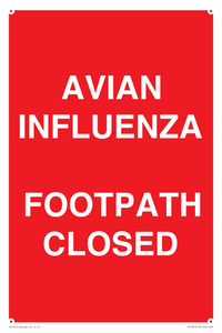 PV10374: AVIAN INFLUENZA FOOTPATH CLOSED