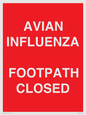 PV10374: AVIAN INFLUENZA FOOTPATH CLOSED