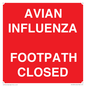 PV10374: AVIAN INFLUENZA FOOTPATH CLOSED