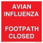 PV10374: AVIAN INFLUENZA FOOTPATH CLOSED