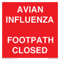 PV10374: AVIAN INFLUENZA FOOTPATH CLOSED