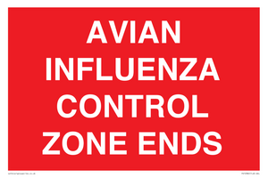 PV10382: AVIAN INFLUENZA CONTROL ZONE ENDS