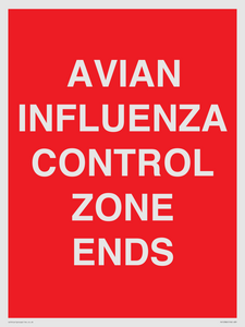 PV10382: AVIAN INFLUENZA CONTROL ZONE ENDS