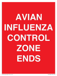 PV10382: AVIAN INFLUENZA CONTROL ZONE ENDS