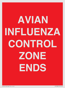 PV10382: AVIAN INFLUENZA CONTROL ZONE ENDS