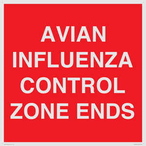 PV10382: AVIAN INFLUENZA CONTROL ZONE ENDS