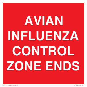 PV10382: AVIAN INFLUENZA CONTROL ZONE ENDS