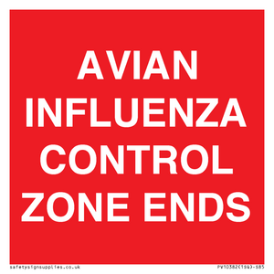 PV10382: AVIAN INFLUENZA CONTROL ZONE ENDS