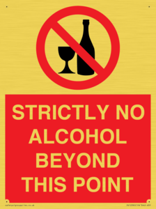 PV10390: STRICTLY NO ALCOHOL BEYOND THIS POINT