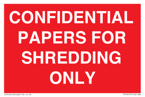 PV10415: CONFIDENTIAL PAPERS FOR SHREDDING ONLY