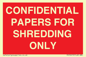 PV10415: CONFIDENTIAL PAPERS FOR SHREDDING ONLY