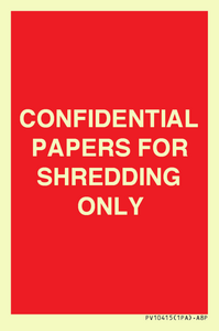 PV10415: CONFIDENTIAL PAPERS FOR SHREDDING ONLY