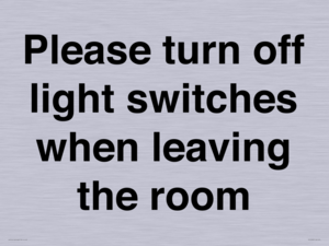PV10509: Please turn off light switches when leaving the room