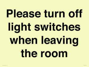 PV10509: Please turn off light switches when leaving the room